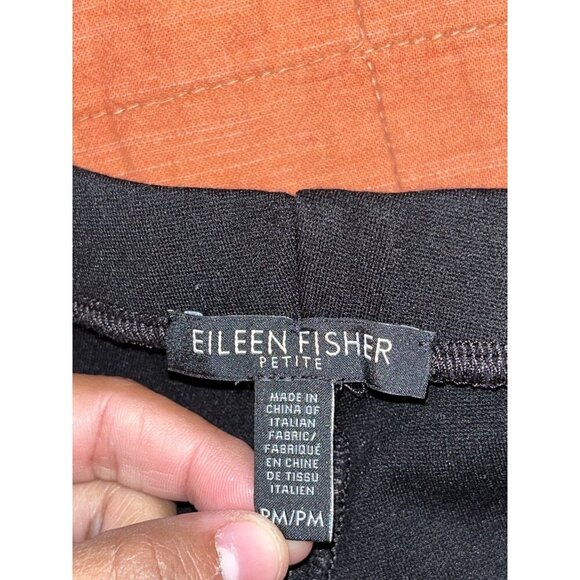 Eileen Fisher Black Petite Slim Fit Stretch Elastic Waistband Women's Pants Size - Picture 10 of 10